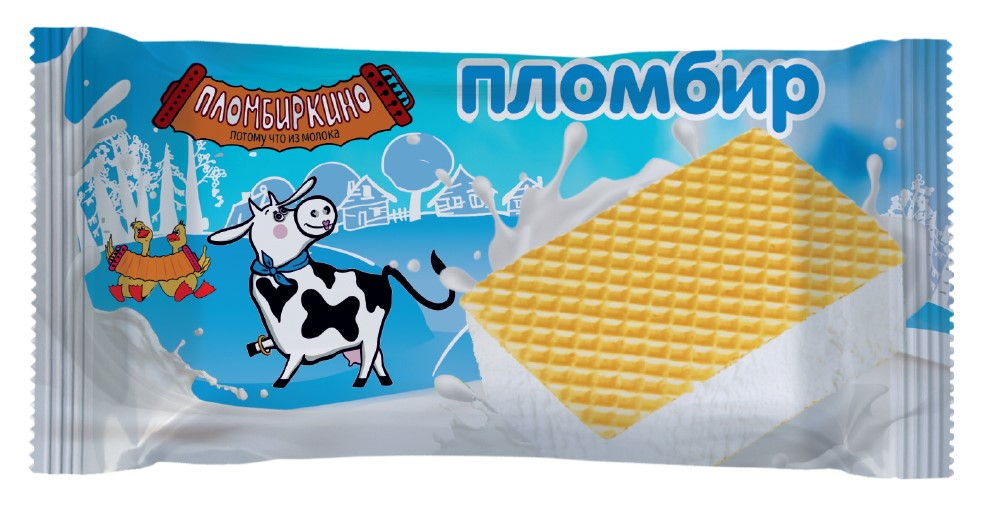Мороженое Пломбиркино Ванильное на вафлях ГОСТ, 80г