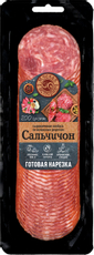 Колбаса Мясная история Сальчичон сырокопченая нарезка, 200г