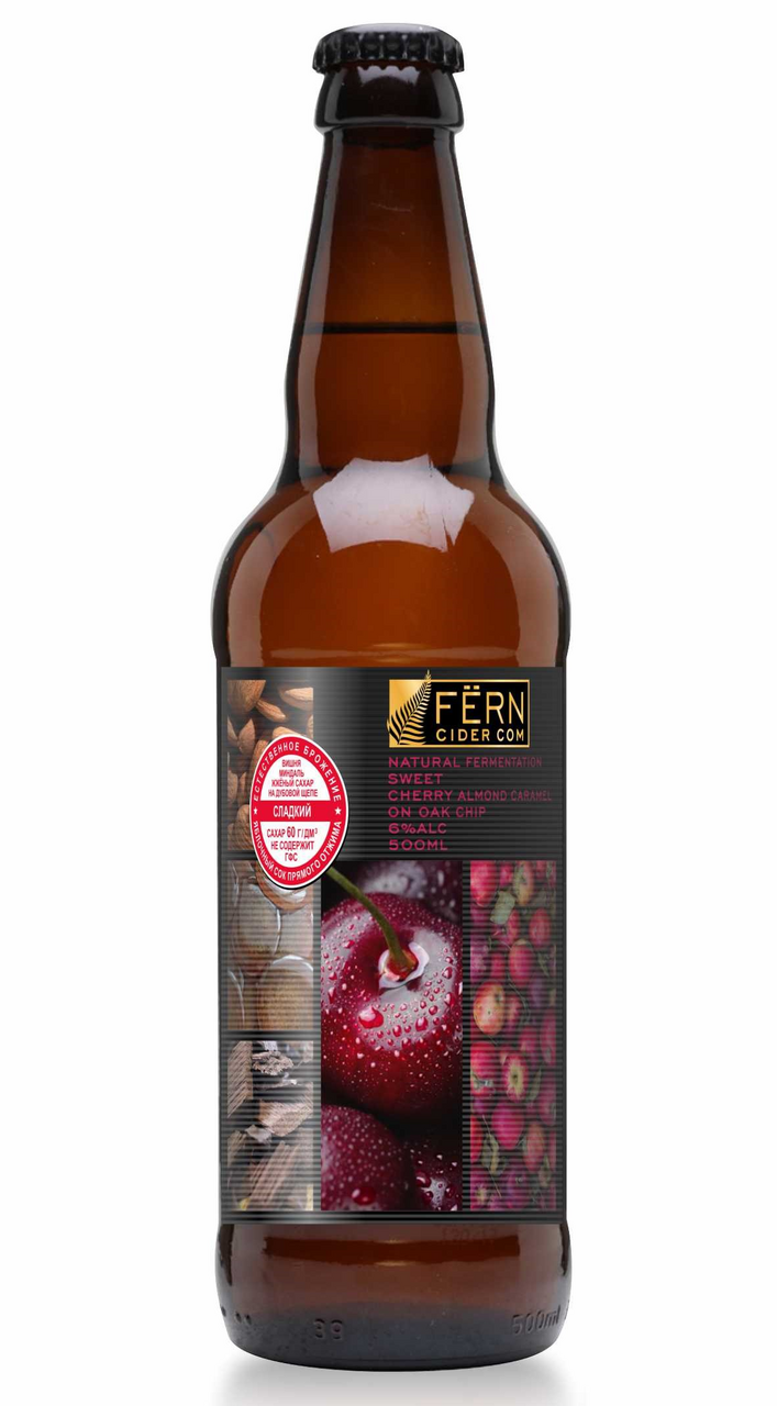 Изображение товара Сидр Fern яблочный вишня-миндаль сладкий, 0.5л