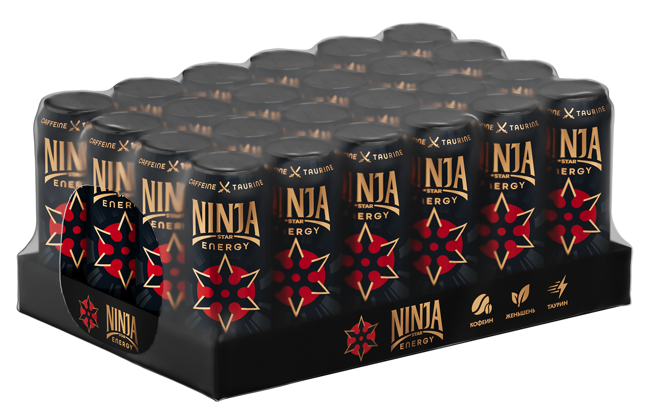 Энергетический напиток Ninja Star Energy Original Cherry, 450мл x 24 шт
