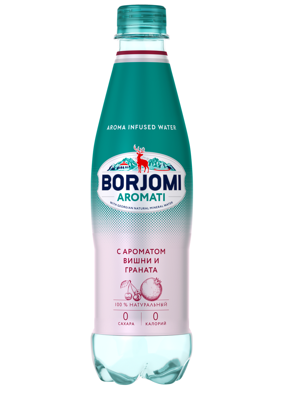 Изображение товара Вода Borjomi вишня-гранат минеральная газированная, 500мл