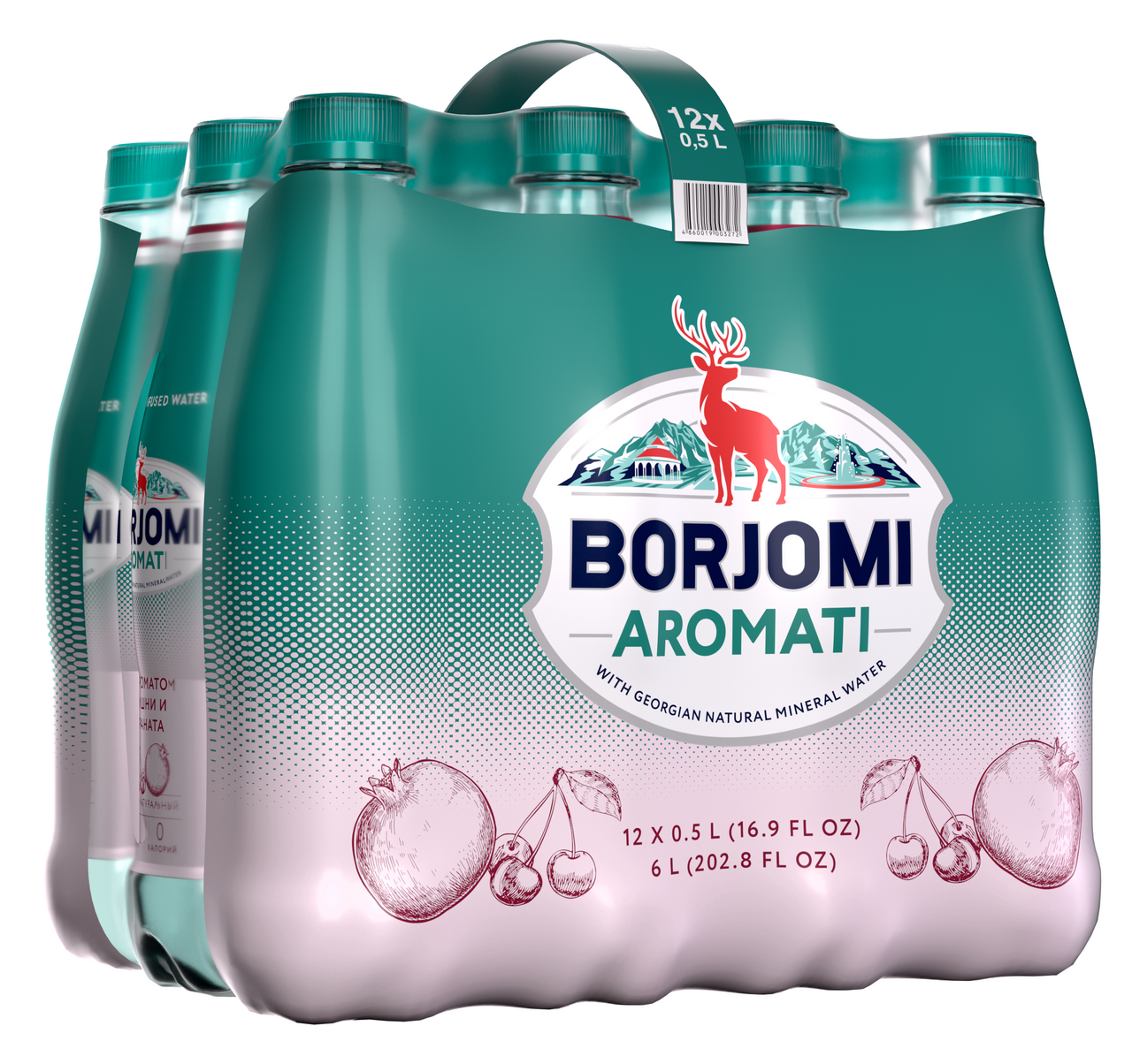 Изображение товара Вода Borjomi вишня-гранат минеральная газированная, 500мл x 12 шт