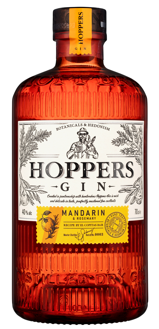 Изображение товара Джин Hoppers мандарин-розмарин, 0.7л