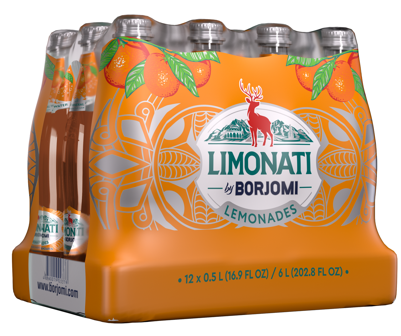 Изображение товара Газированный лимонад Limonati Аджарский мандарин 500мл 12 шт BORJOMI