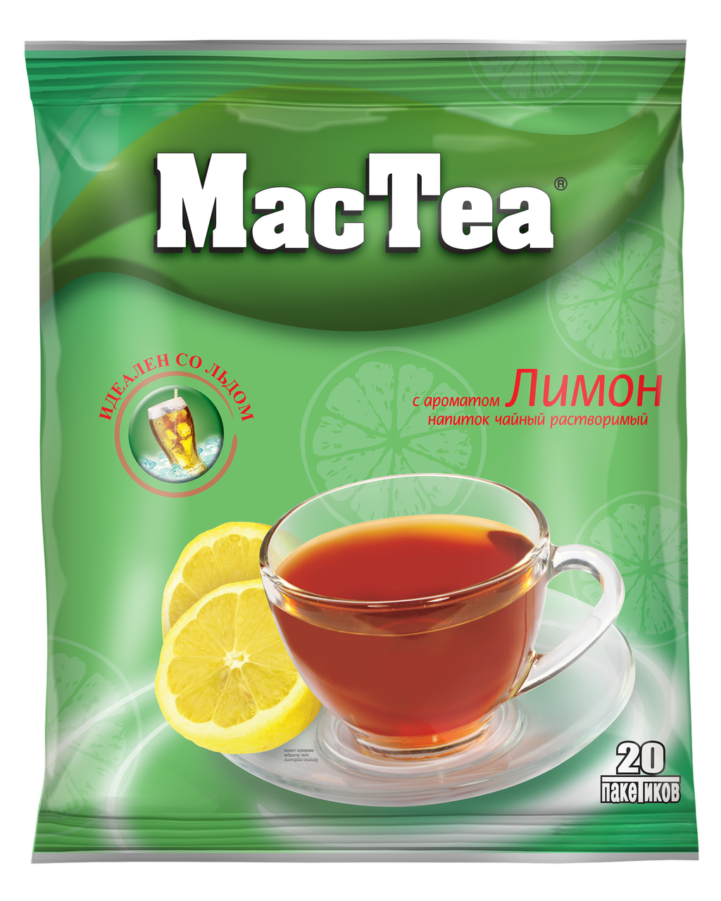 Изображение товара Напиток чайный Mactea лимон растворимый (16г x 20шт), 320г