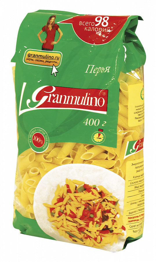 Макароны GRANMULINO Перья №54, 400г купить с доставкой на дом, цены в ...