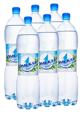 Вода Омская 1 минеральная газированная, 1л x 6 шт