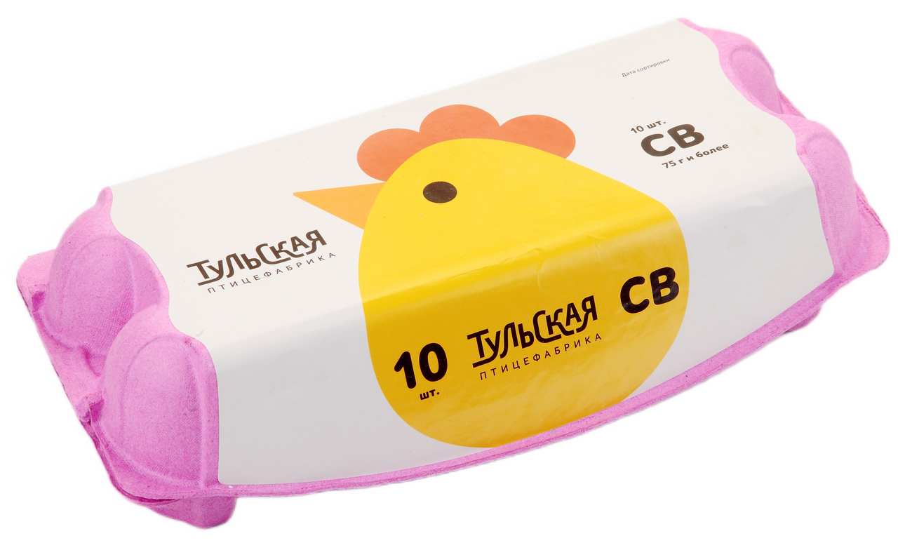 Яйцо куриное Тульская птицефабрика столовое пищевое СВ, 10шт