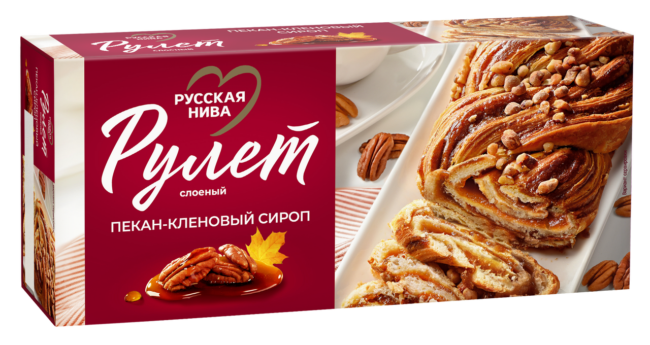 Рулет Русская нива слоеный пекан и кленовый сироп, 300г