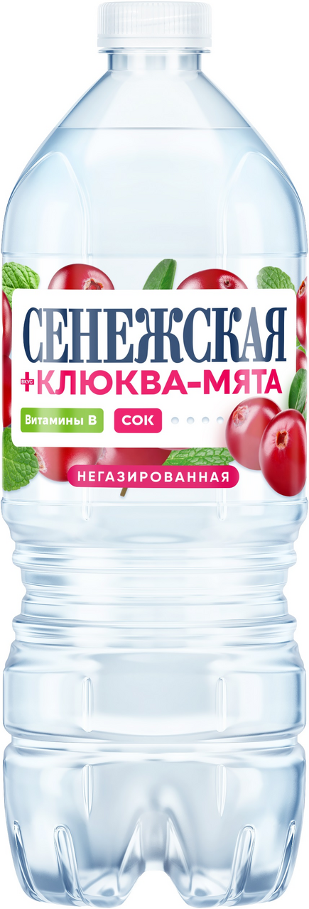 Изображение товара Вода Сенежская клюква и мята негазированная, 1л