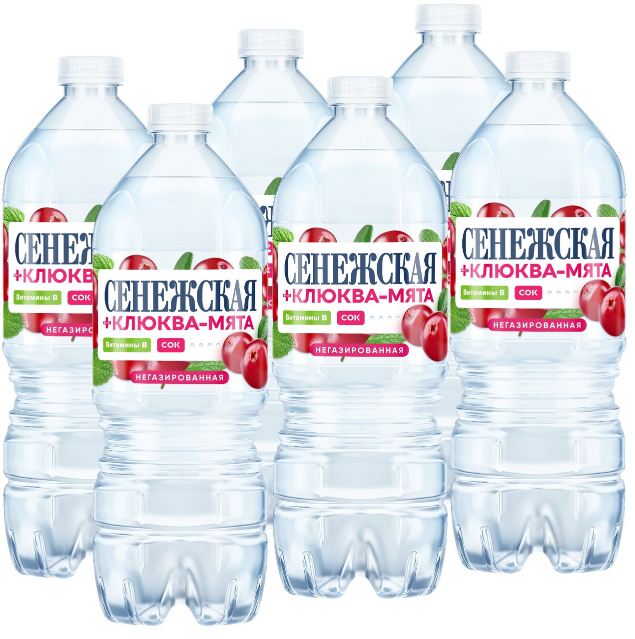 Изображение товара Вода Сенежская клюква и мята негазированная 1л x 6 шт