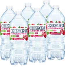 Вода Сенежская клюква и мята негазированная, 1л x 6 шт