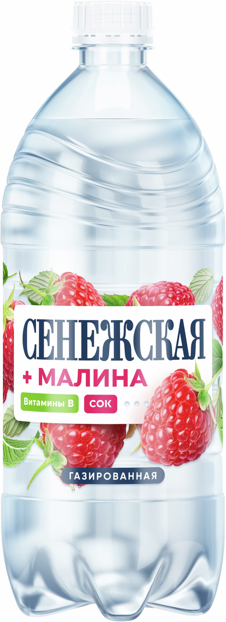 Изображение товара Вода Сенежская малина газированная 1л с витаминным обогащением натуральный вкус