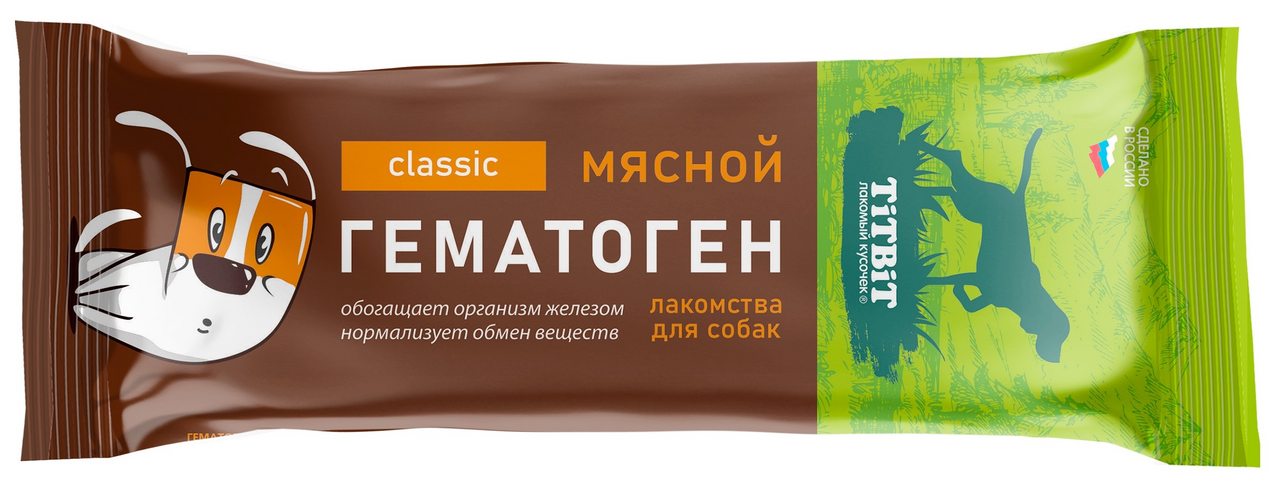 Изображение товара Гематоген Titbit Classic для собак мясной, 50г