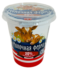 Продукт молочно-растительный Молочная ферма на сметанной закваске 20%, 320г