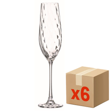 Набор бокалов для шампанского Crystal Bohemia Cora Optic, 260мл x 6шт