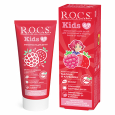Зубная паста детская R.O.C.S. Kids Малина и Клубника от 4 до 7 лет, 45г
