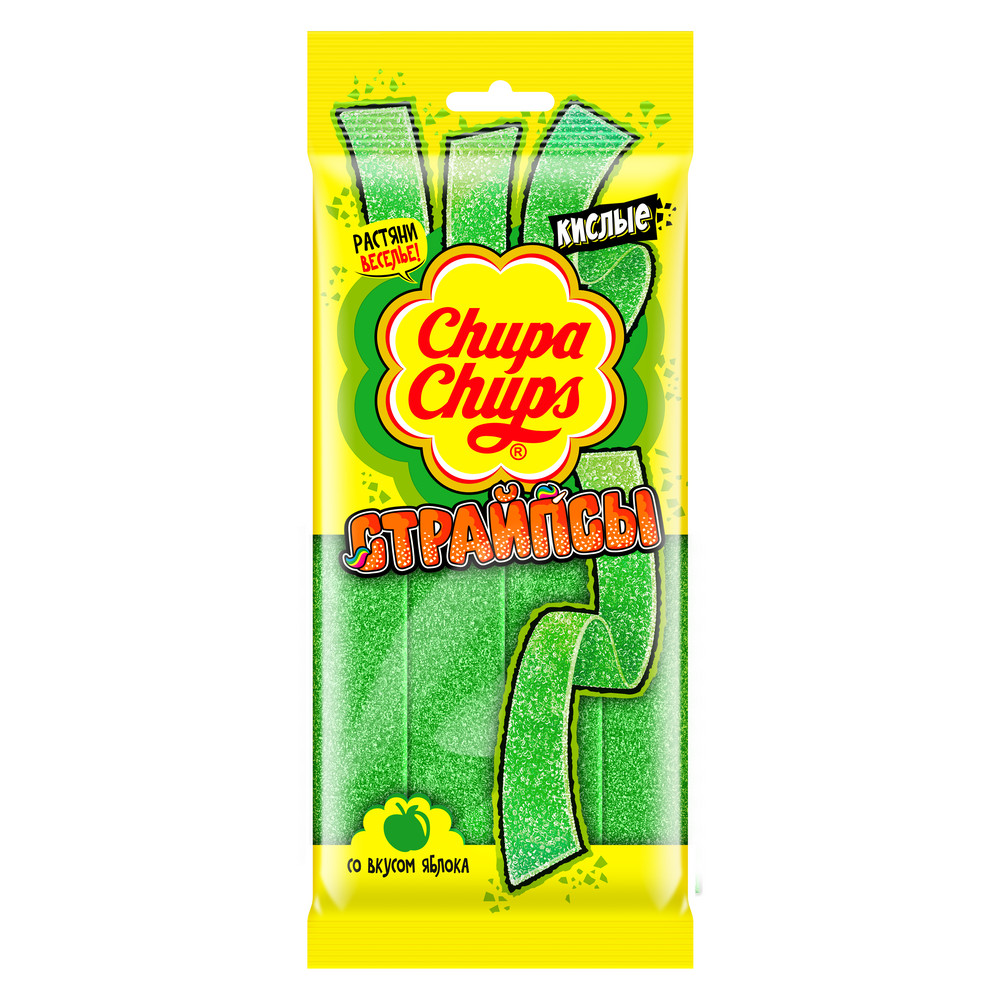 Мармелад Chupa Chups Кислые страйпсы яблоко, 120г