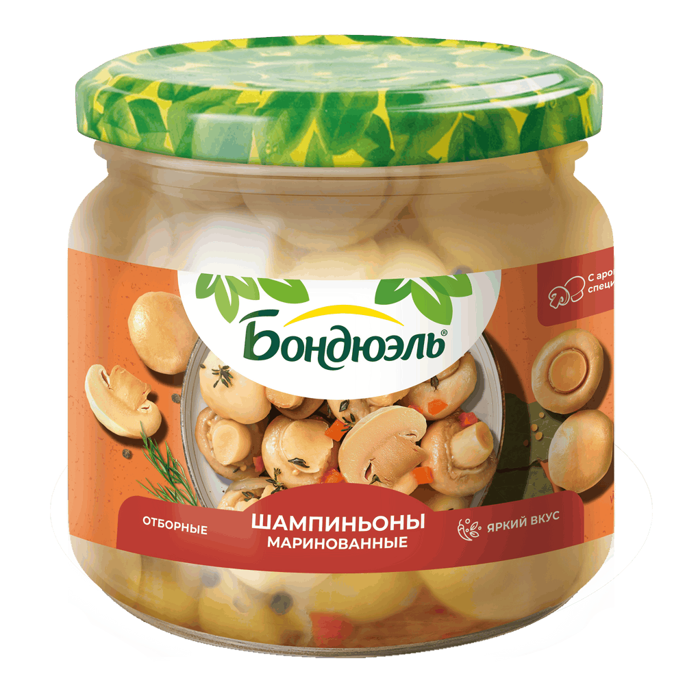 Шампиньоны Бондюэль маринованные, 350г