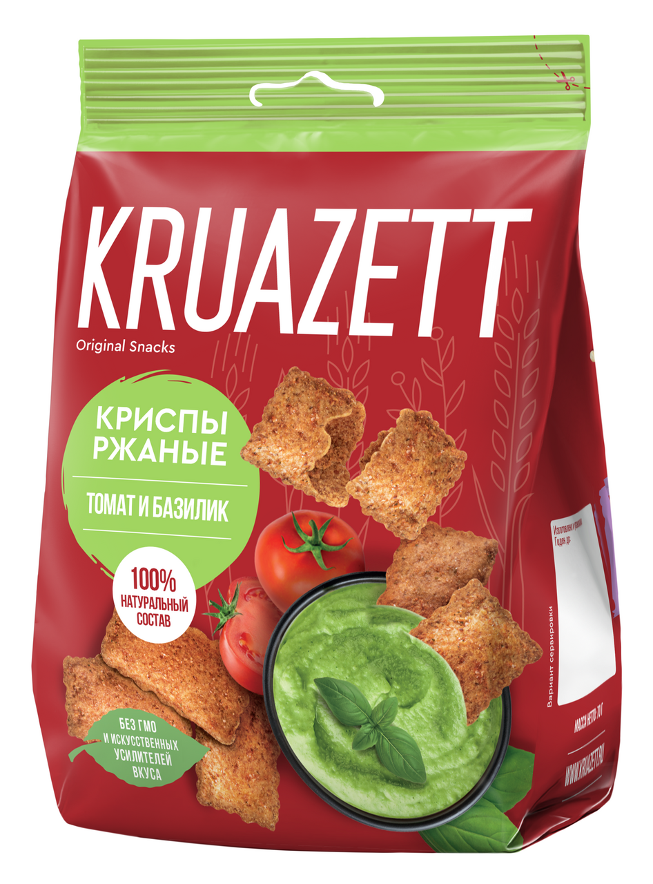 Криспы Kruazett ржаные Томат и базилик, 70г