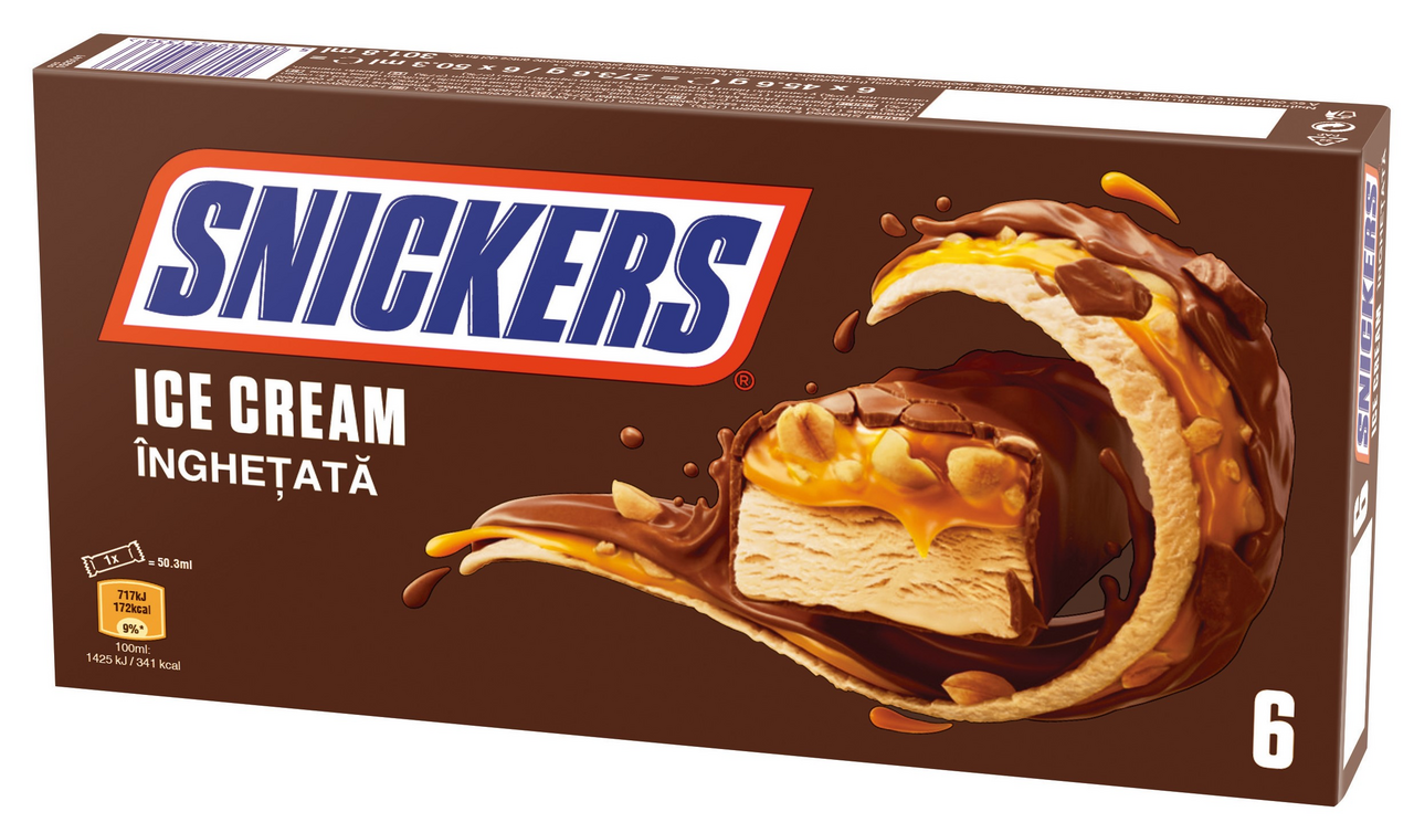 Мороженое Snickers (45.6г x 6шт), 273.6г