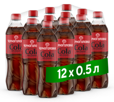 Напиток Черноголовка Кола без сахара газированный, 500мл x 12 шт