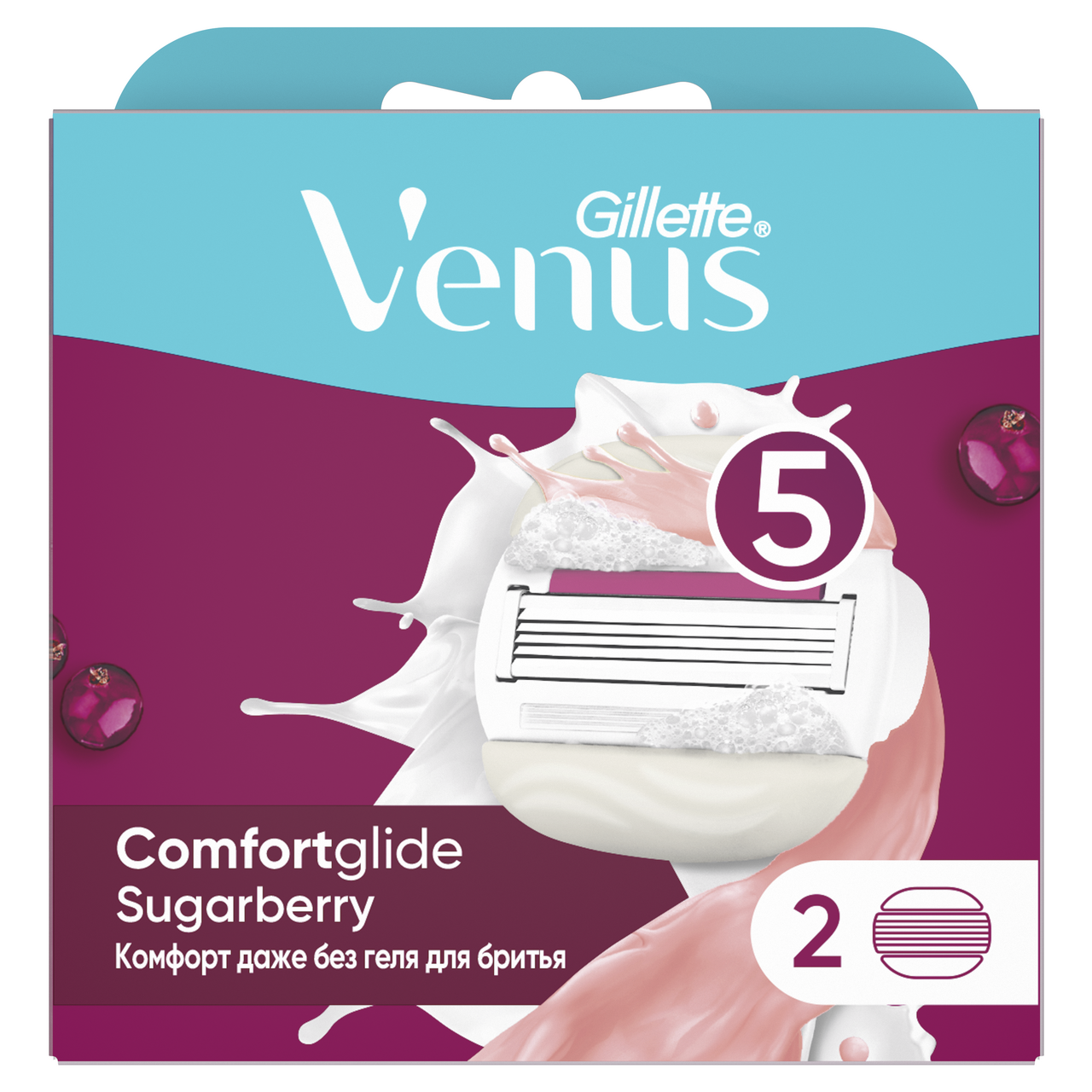 Изображение товара Кассеты сменные Gillette Venus Comfort Glide Sugarberry, 2шт