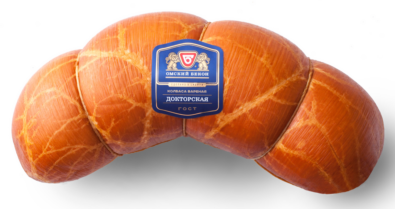 Колбаса Омский бекон Докторская вареная, ~1кг