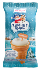 Десерт замороженный Липецкое Зимние узоры ваниль в вафельном стаканчике, 70г