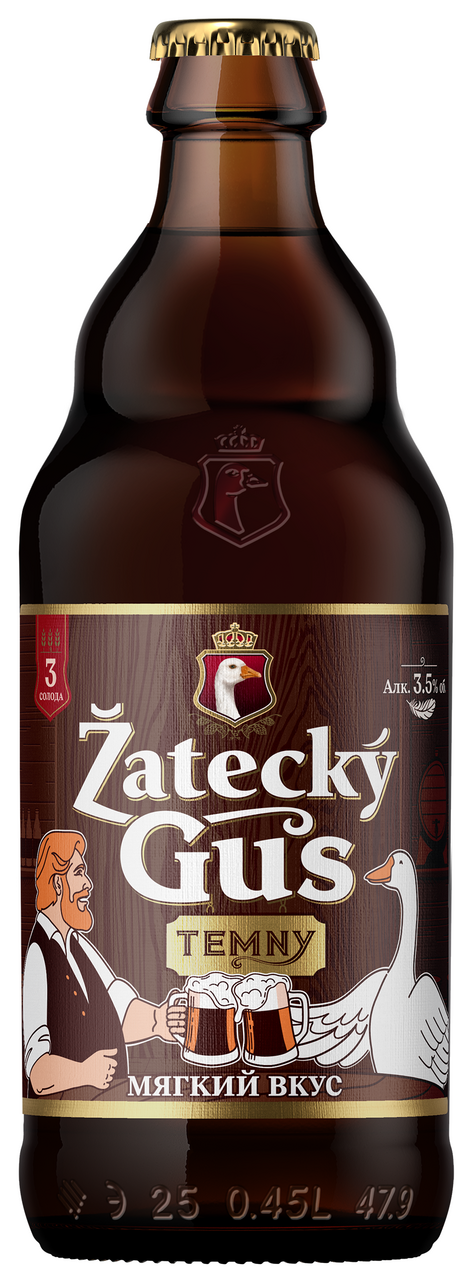 Изображение товара Напиток пивной Zatecky Gus темный, 0.45л