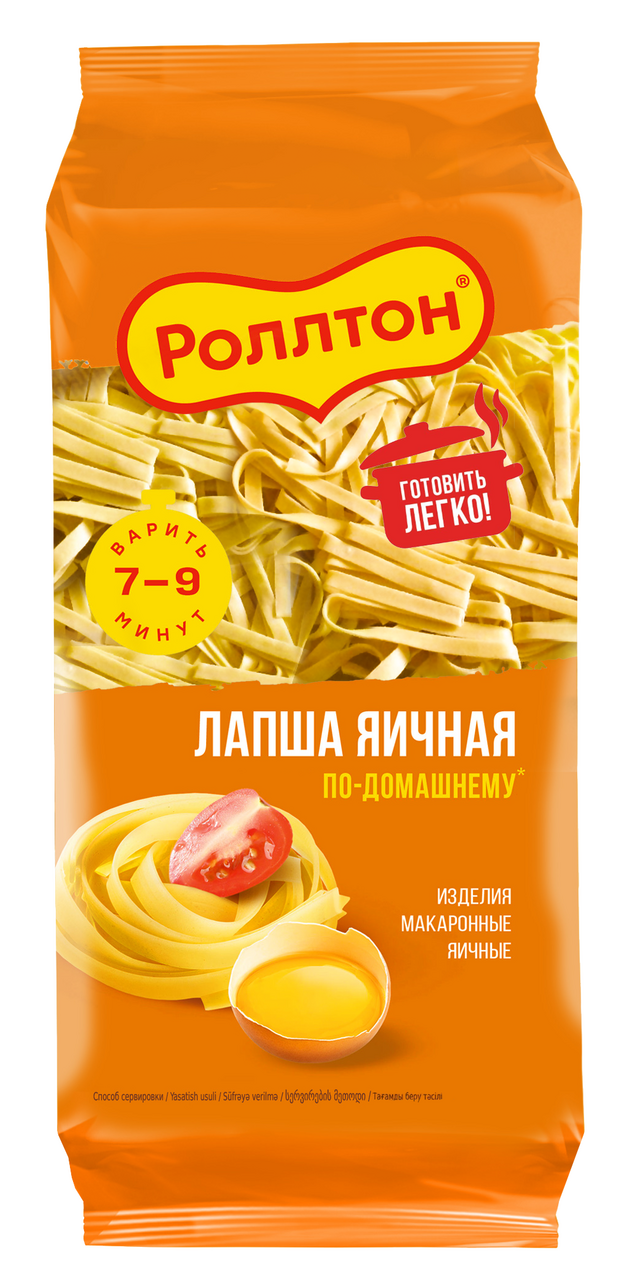 Изображение товара Макароны лапша Роллтон По-домашнему яичные высший сорт, 400г