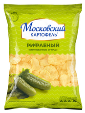 Чипсы Московский картофель рифленые маринованные огурцы, 120г