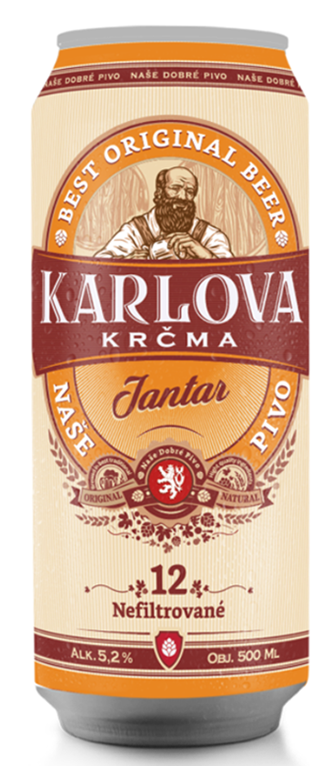Пиво Karlova Krcma Jantar светлое нефильтрованное, 0.5л
