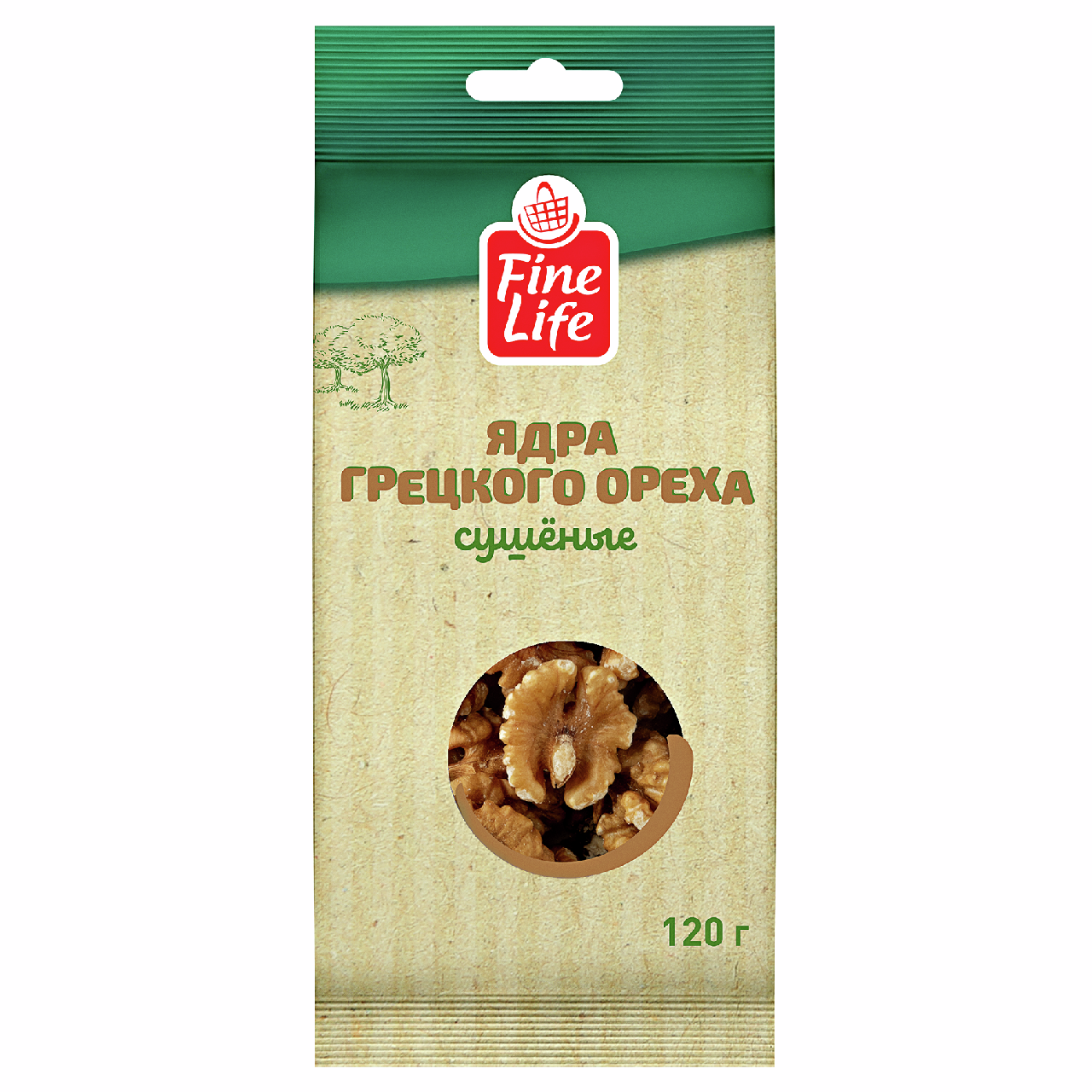 Fine Life Орех грецкий очищенный сушеный, 120г
