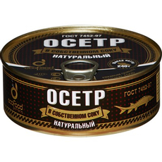 Осетр EcoFood натуральный в собственном соку, 240г