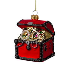 Украшение Erich Krause Decor Сундук с сокровищами стекло, 8см