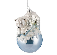 Украшение Erich Krause Decor Мишка на шаре стекло, 12см