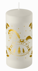 Свеча столб Kukina Raffinata Символ года с накаткой микс, 10 х 5см