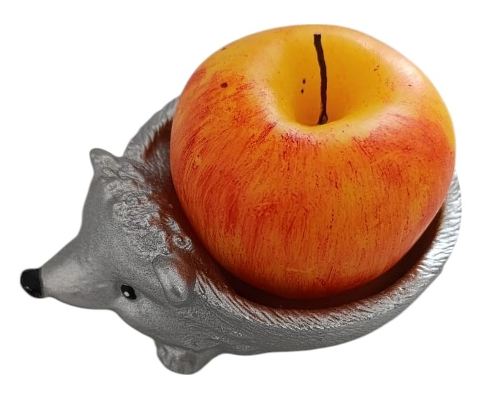 Подсвечник Kukina Raffinata Ежик со свечой яблоко