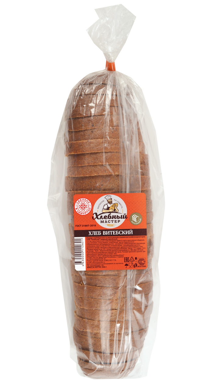 Хлеб Хлебный мастер Витебский заварной нарезанный, 350г
