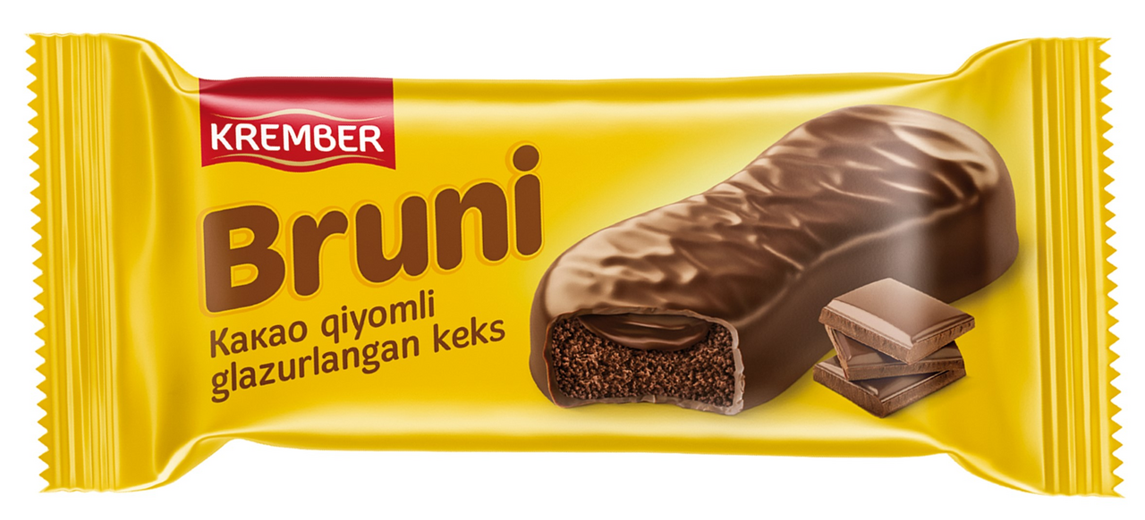 Кекс Krember Bruni глазированный c начинкой со вкусом шоколада, 40г