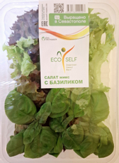 Салат микс Ecoself с базиликом, 75г