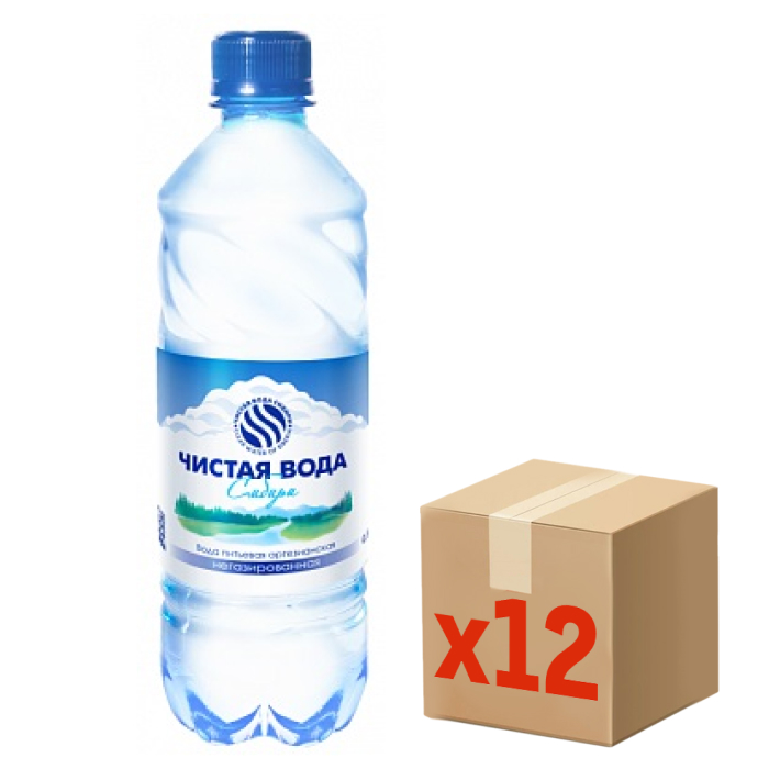 Вода Чистая вода Сибири питьевая негазированная, 500мл x 12 шт