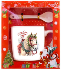 Подарочный набор Kukina Raffinata Символ года Кружка с ложкой фарфор, 370мл