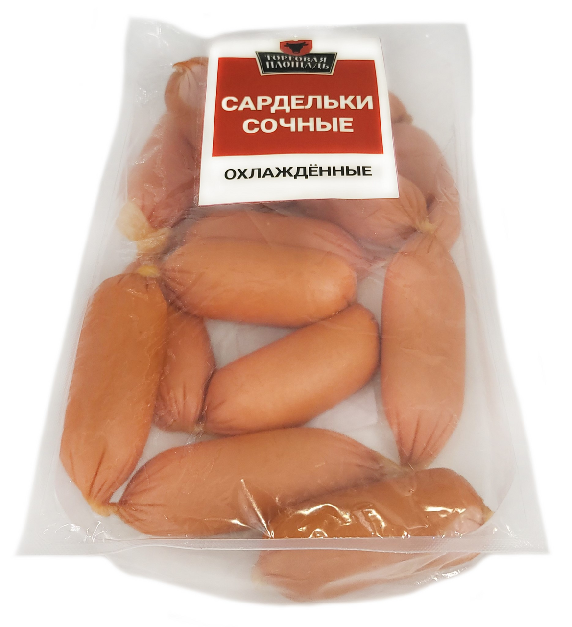 Сардельки Торговая площадь Сочные в белковой оболочке, ~1кг
