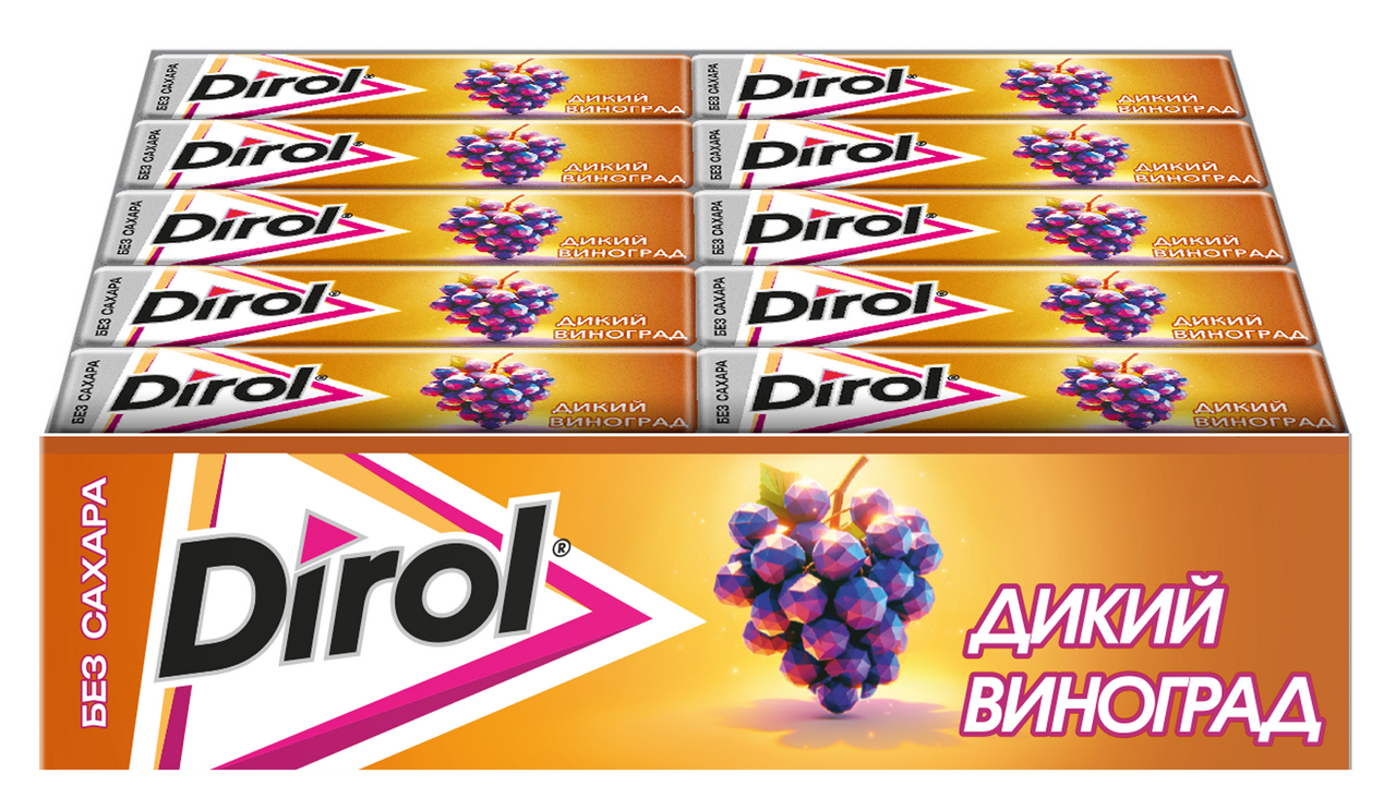 Жевательная резинка Dirol Дикий виноград без сахара, 13г х 30 шт