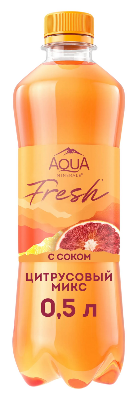 Изображение товара Вода Aqua Minerale Fresh Цитрусовый микс со вкусом красного апельсина и грейпфрута, 500мл