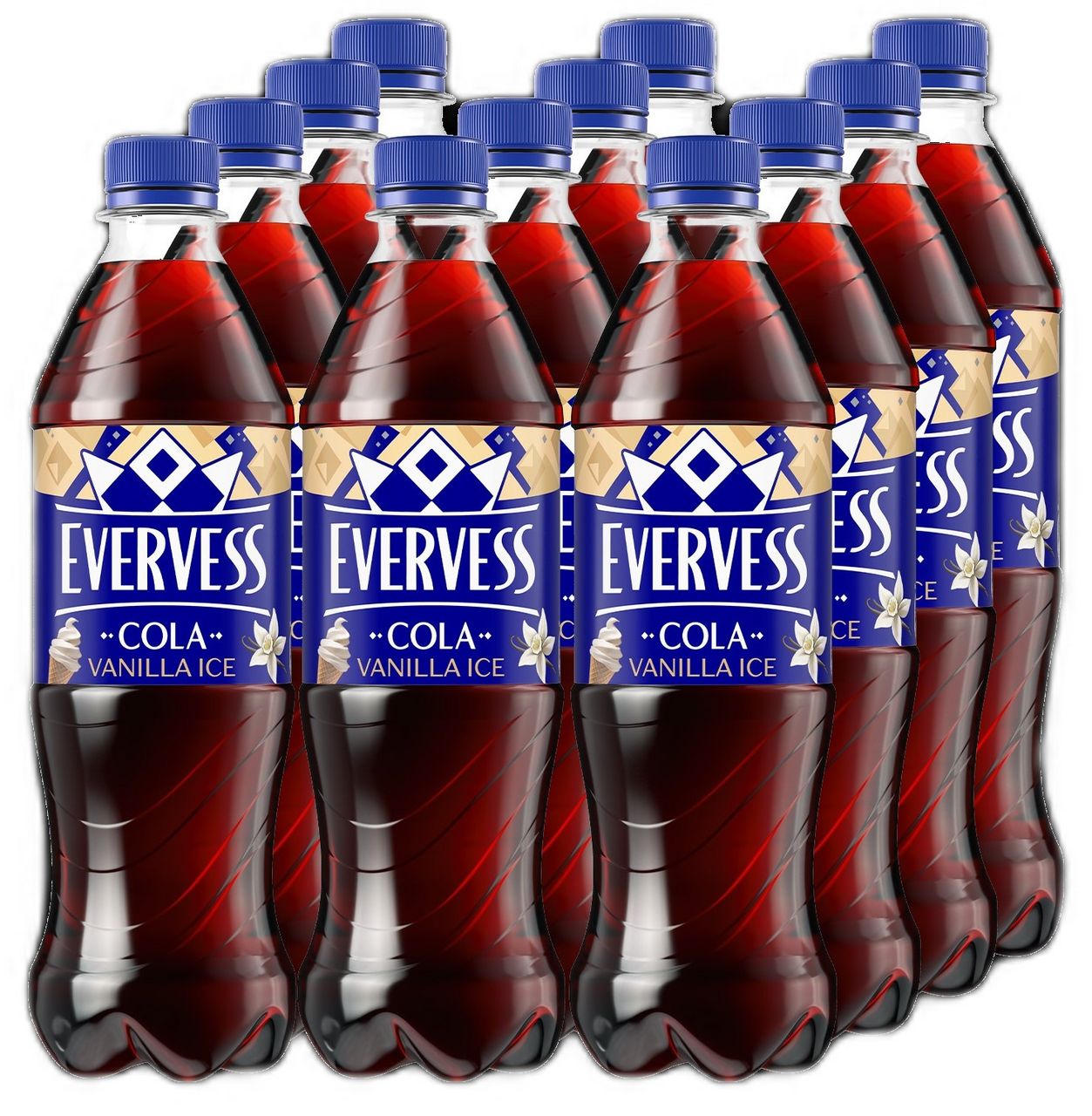 Напиток Evervess Cola Vanilla Ice вкус Ванильное мороженое газированный, 500мл х 12 шт