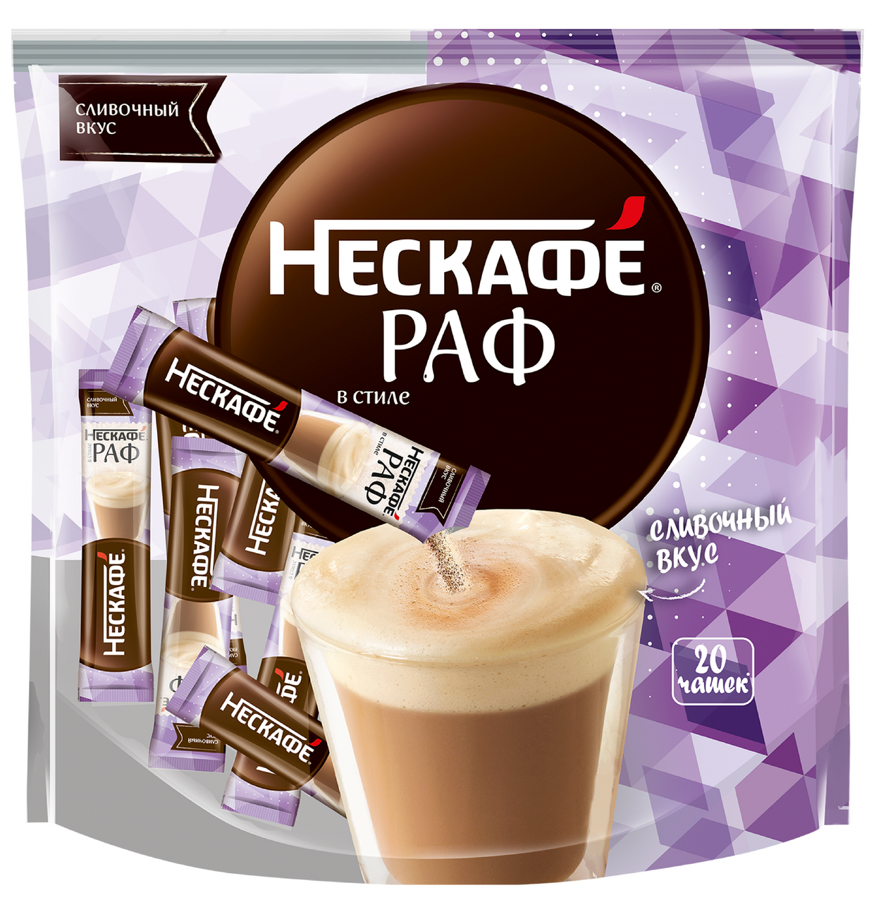 Изображение товара Кофейный напиток Нескафе Раф растворимый 20 шт по 17 г, 340 г