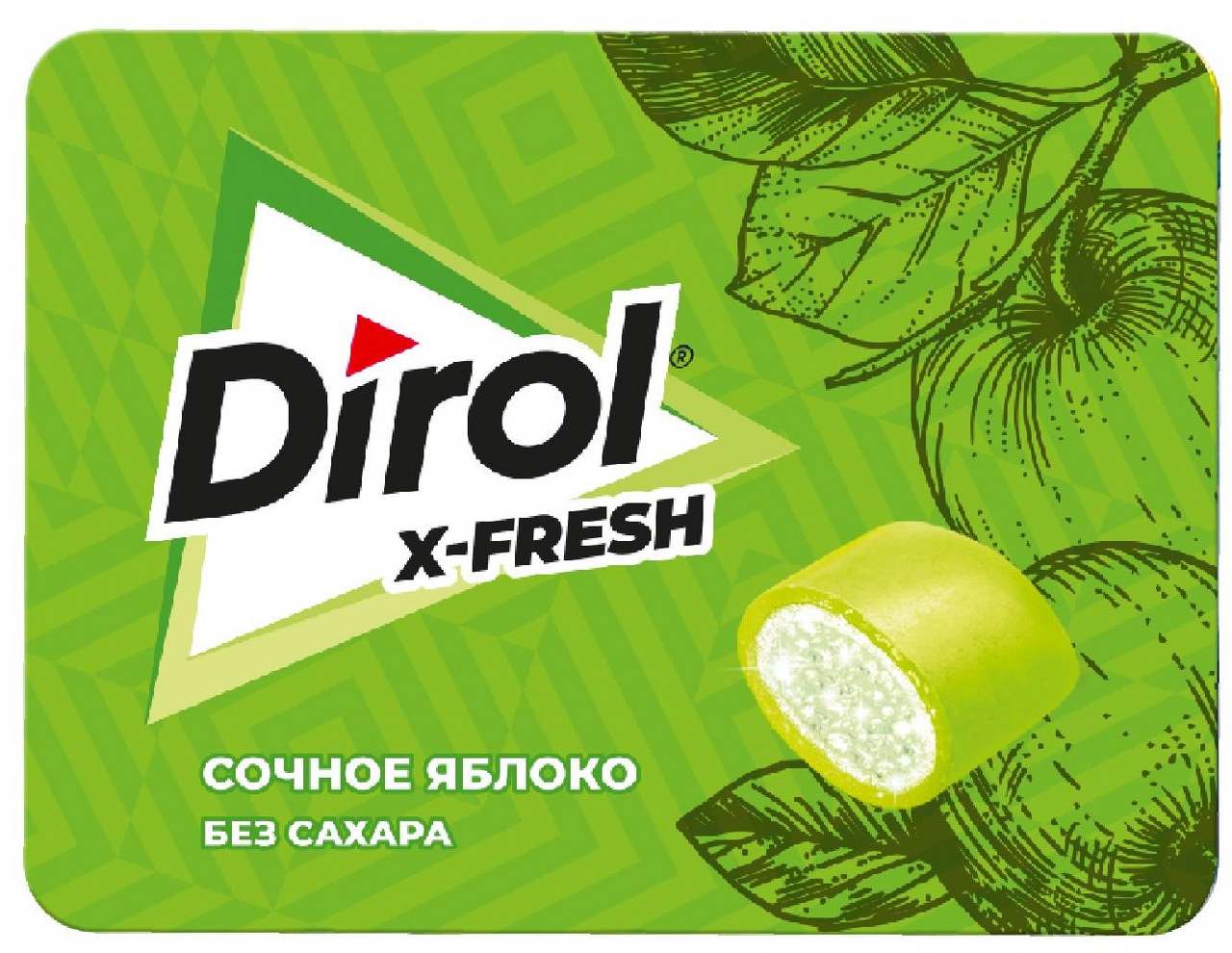 Жевательная резинка Dirol X-Fresh Сочное яблоко без сахара, 16г
